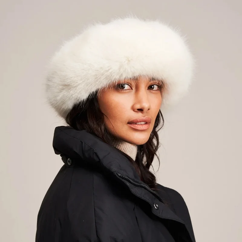 Chapeau Hiver en Fausse Fourrure ivoire HELEN MOORE