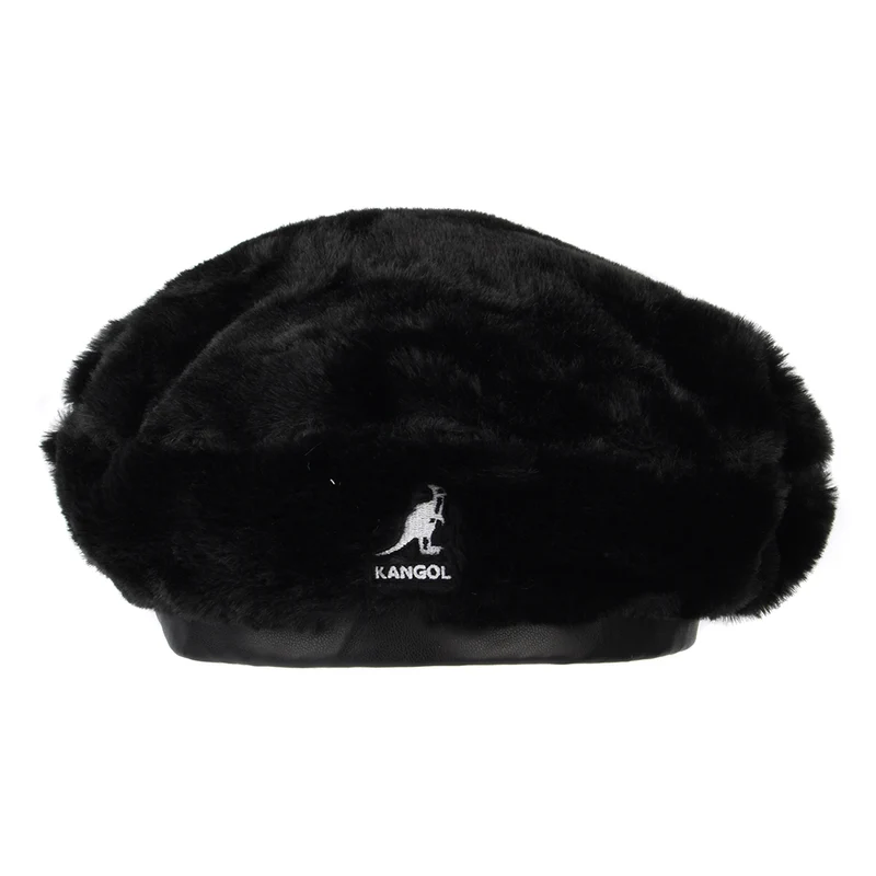 Béret en Fausse Fourrure noir KANGOL