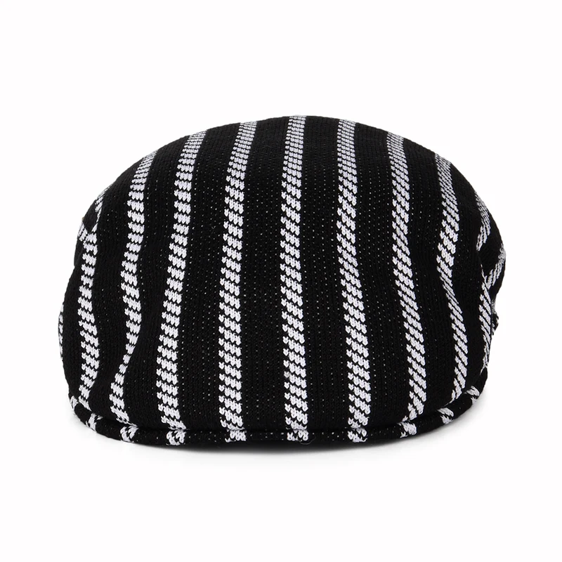 Casquette Plate Twist Stripe 504 noir-blanc KANGOL