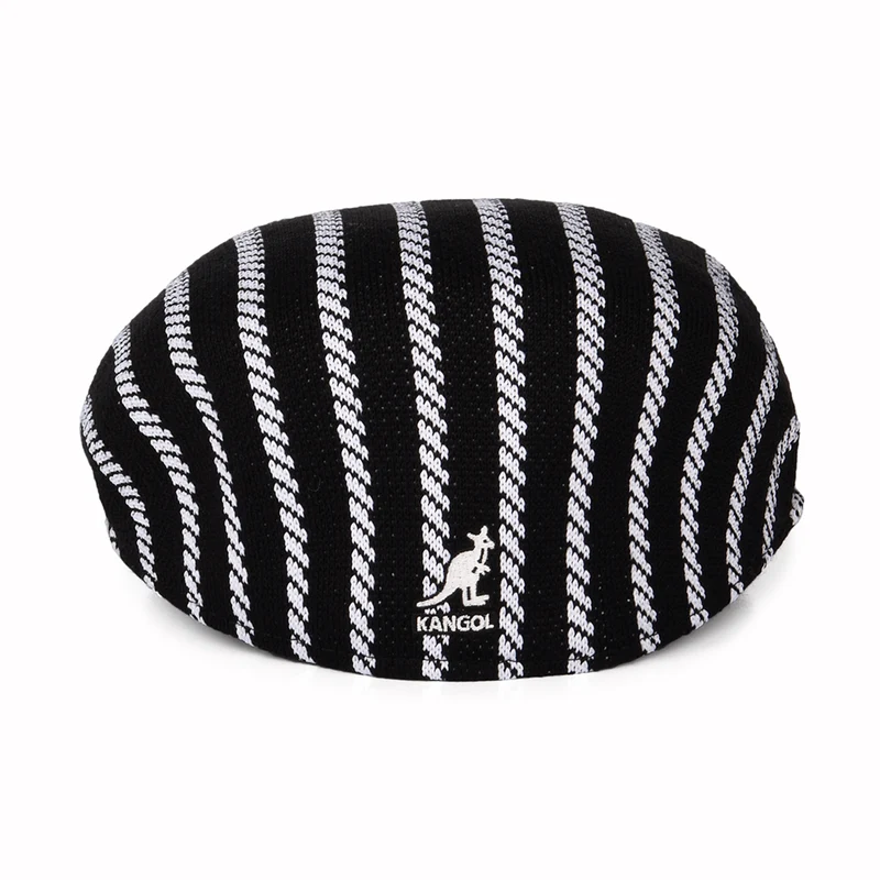 Casquette Plate Twist Stripe 504 noir-blanc KANGOL
