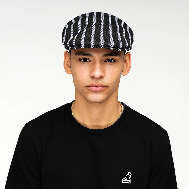 Casquette Plate Twist Stripe 504 noir-blanc KANGOL