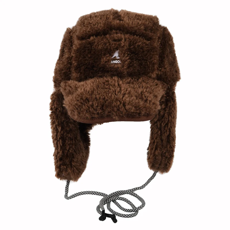 Casquette Saharienne en Imitation Peau de Mouton Utility marron KANGOL