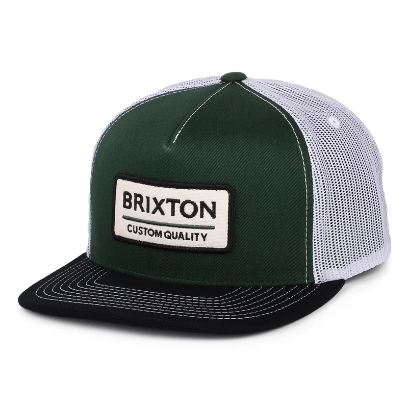 Casquette Trucker Palmer Proper MP vert-noir délavé-blanc BRIXTON