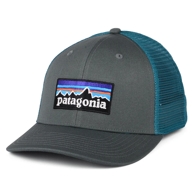 Casquette Trucker en Coton Bio P-6 Logo forêt clair-bleu sarcelle PATAGONIA