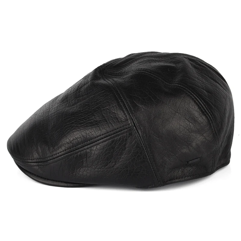 Casquette Plate en Cuir Reffell noir BAILEY