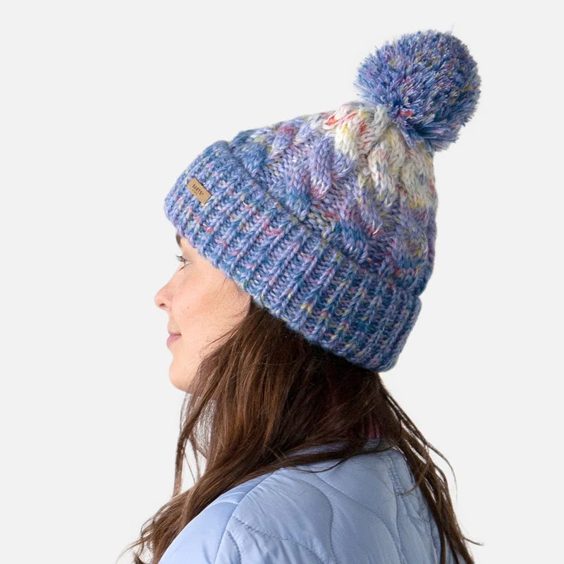 Bonnet à Pompon Maille Teinte Par Sections Iska violet BARTS