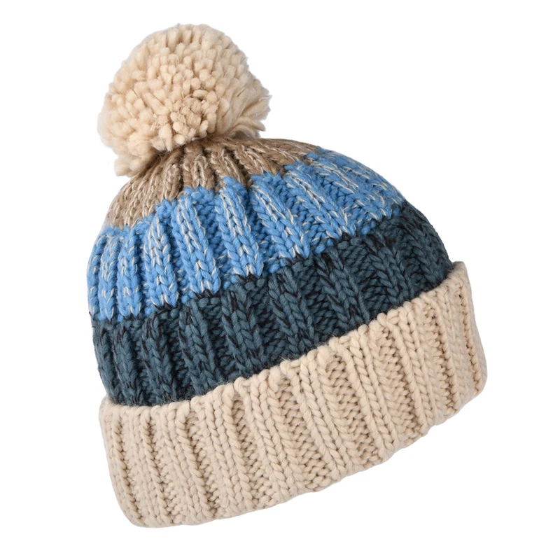 Bonnet à Pompon Wilhelm blé-bleu BARTS