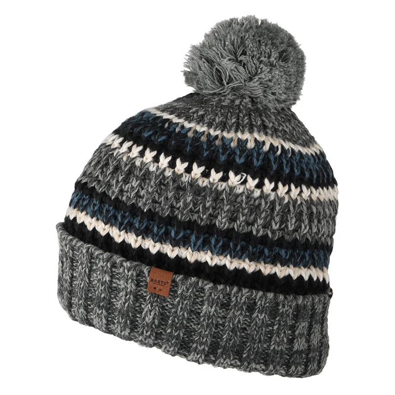Bonnet à Pompon à Rayures Recyclé Goser gris chiné BARTS