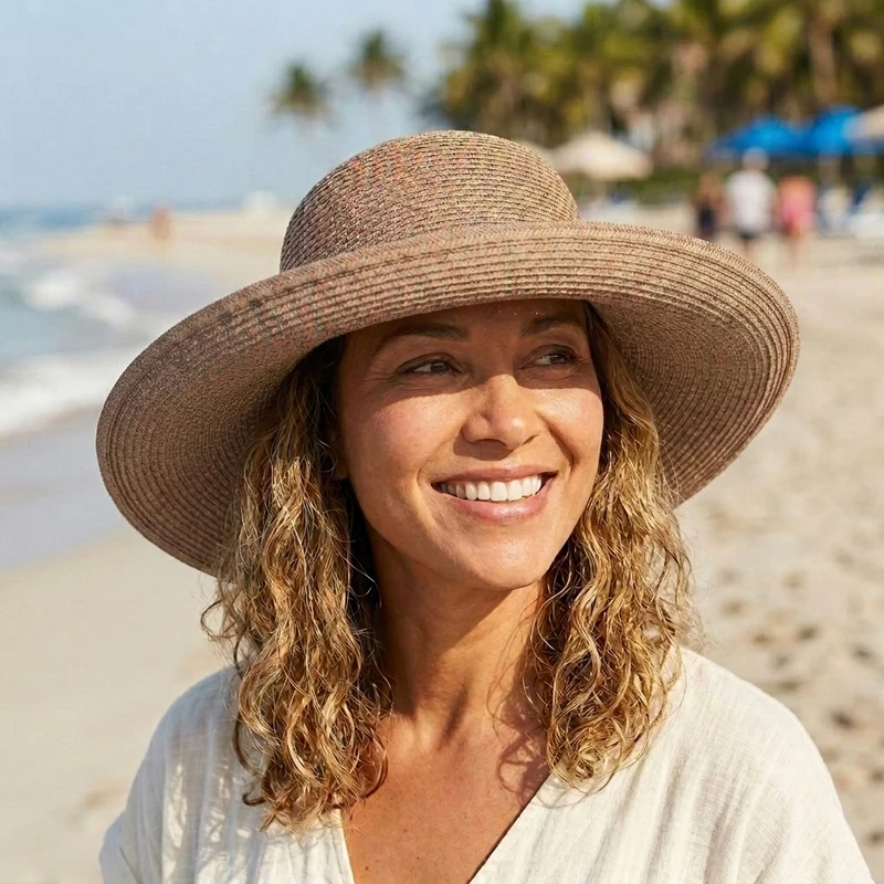 Chapeau Été Pliable Traveller multicolore SUR LA TÊTE - VENTE EN GROS