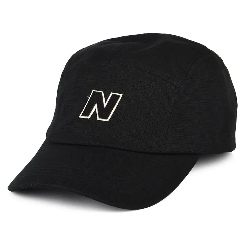Casquette 5 Panel Block N en Coton Sergé noir NEW BALANCE