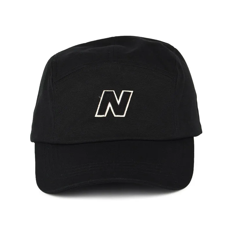 Casquette 5 Panel Block N en Coton Sergé noir NEW BALANCE