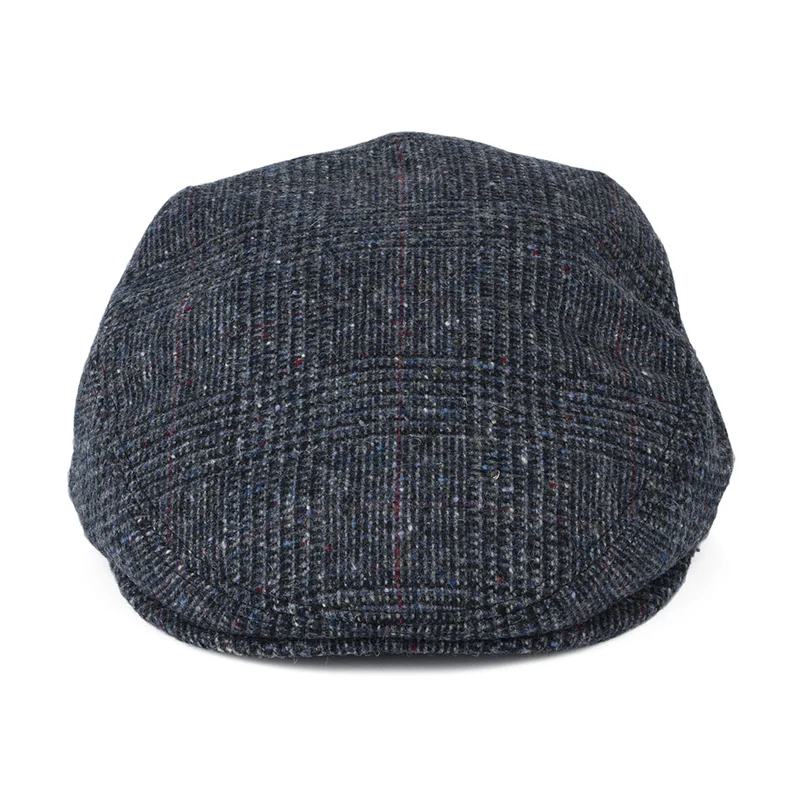Casquette Plate en Tweed du Donegal Prince-de-Galles bleu CITY SPORT