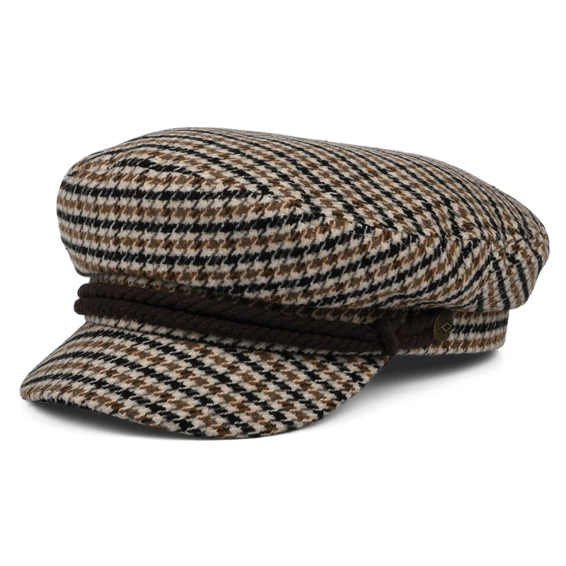 Casquette de Marin Pied-de-Poule sable-marron-orange BRIXTON