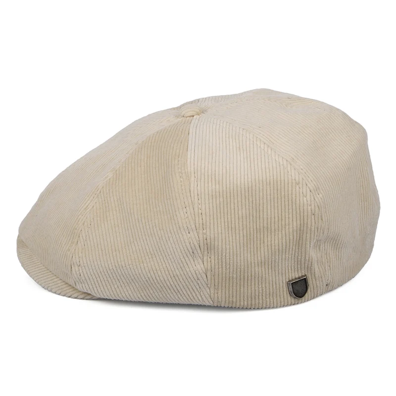 Casquette Gavroche en Velours Côtelé Brood Lightweight X Snap blanc cassé BRIXTON