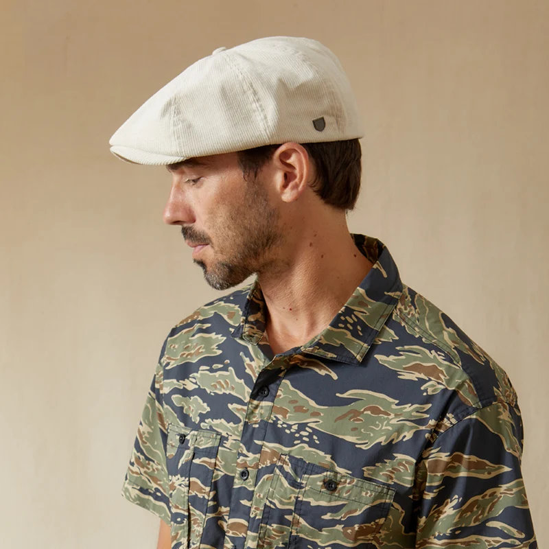 Casquette Gavroche en Velours Côtelé Brood Lightweight X Snap blanc cassé BRIXTON
