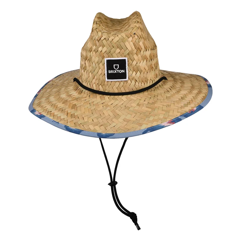 Chapeau Lifeguard en Paille Alpha Square beige sable-bleu clair BRIXTON