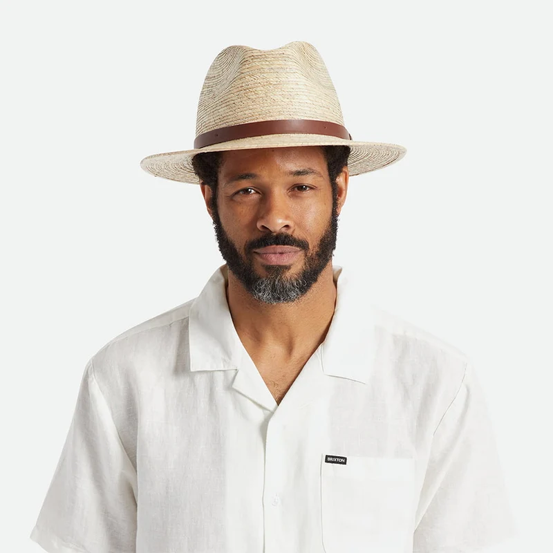 Chapeau Fedora en Paille Messer naturel BRIXTON