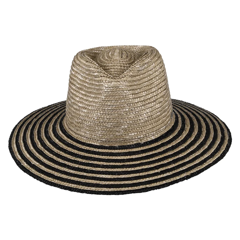 Chapeau Été en Paille Joanna Festival gris fumée-noir BRIXTON