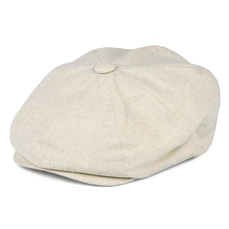 Casquette Gavroche à 8 Pans en Coton et Lin avoine CHRISTYS