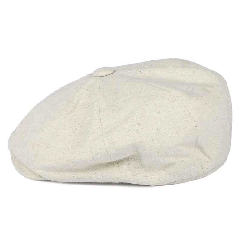 Casquette Gavroche à 8 Pans en Coton et Lin avoine CHRISTYS
