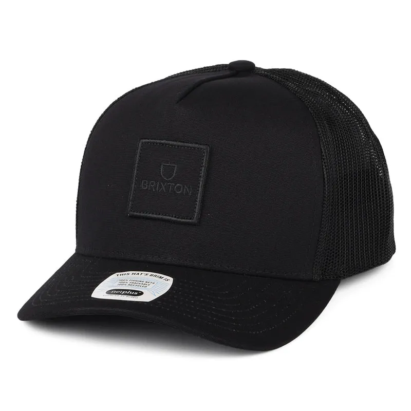 Casquette Trucker Alpha Block NetPlus MP noir sur noir BRIXTON