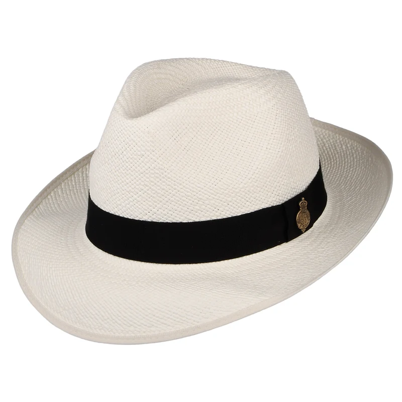 Chapeau Fedora Panama avec Bandeau noir Classic Preset décoloré CHRISTYS