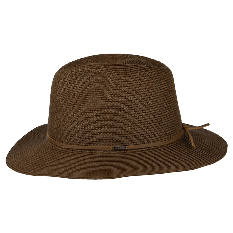Chapeau Fedora en Paille Pliable Wesley marron BRIXTON
