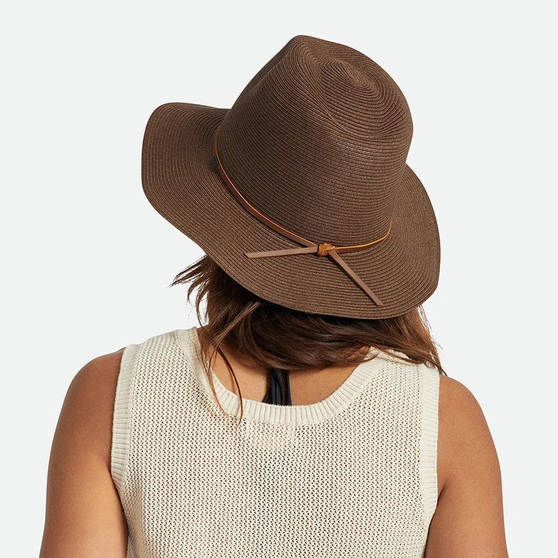 Chapeau Fedora en Paille Pliable Wesley marron BRIXTON