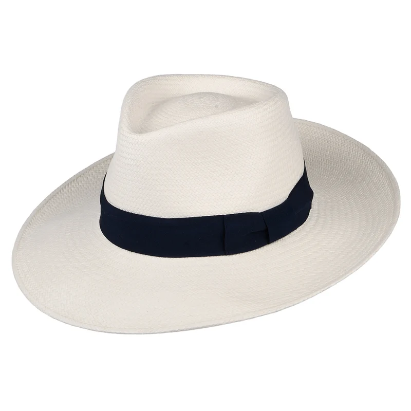 Chapeau Fedora Panama Chatsworth décoloré-bleu marine FAILSWORTH