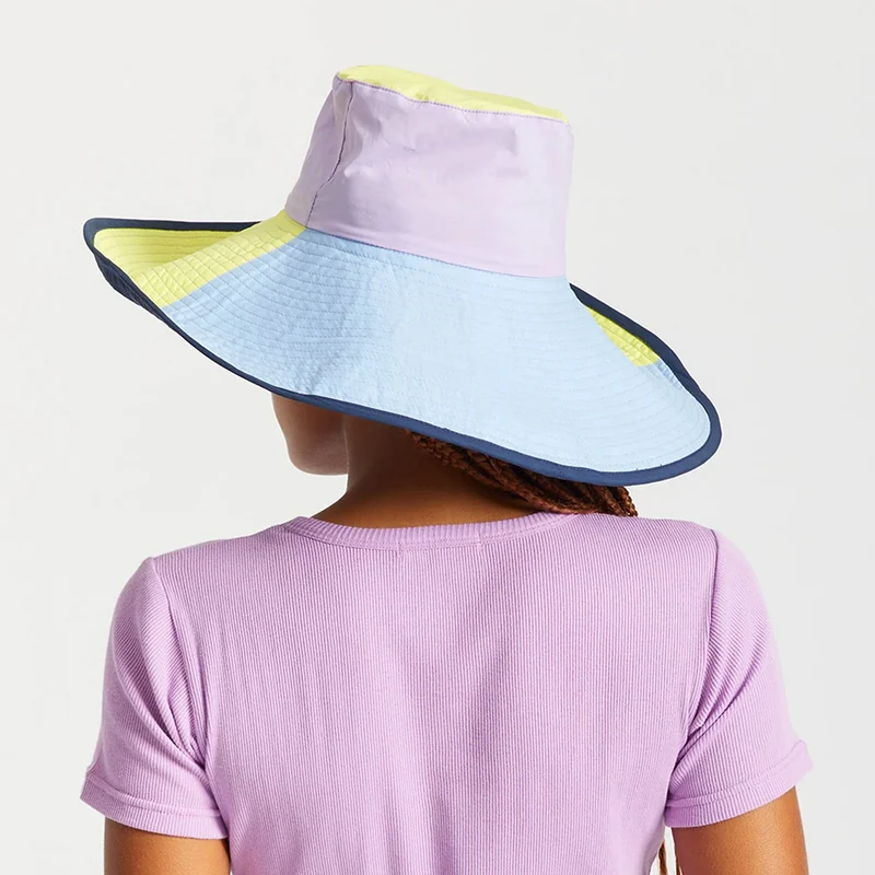 Chapeau Bob à Bord Large Pliable Maddie violet-jaune-bleu BRIXTON