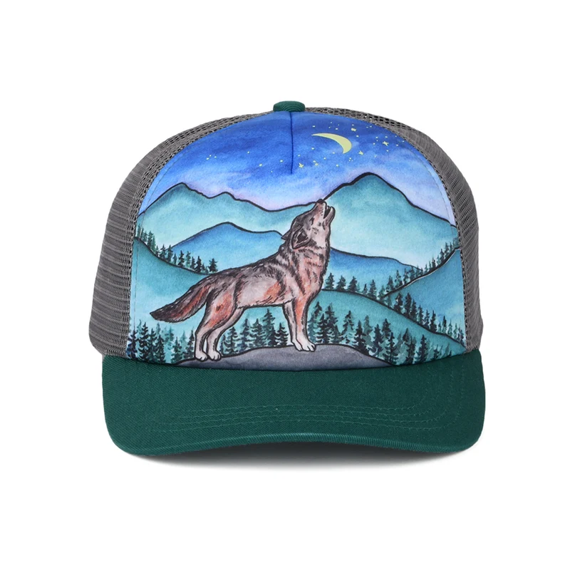 Casquette Trucker Enfant Artist Series Lone Wolf bleu sarcelle-multi SUNDAY AFTERNOONS