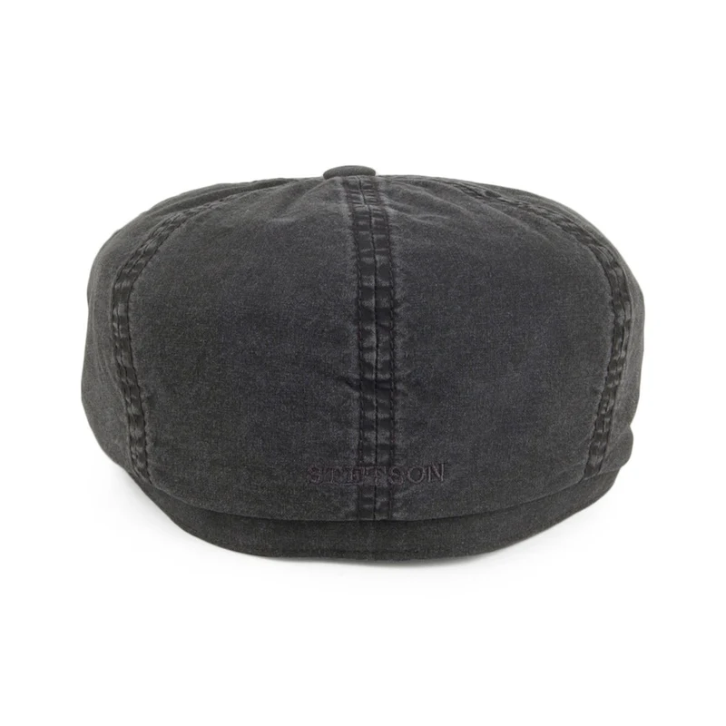 Casquette Gavroche en Coton Bio Délavé Hatteras noir STETSON