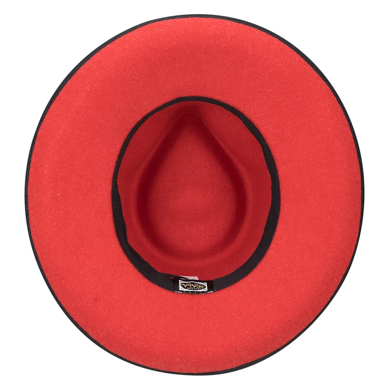 Chapeau Fedora Rancher Dillane noir-rouge SCALA