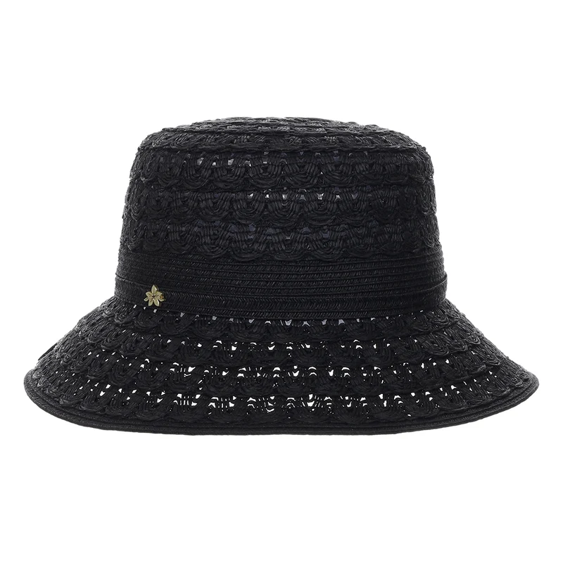 Chapeau Bob en Papier Tressé Sorina noir CAPPELLI