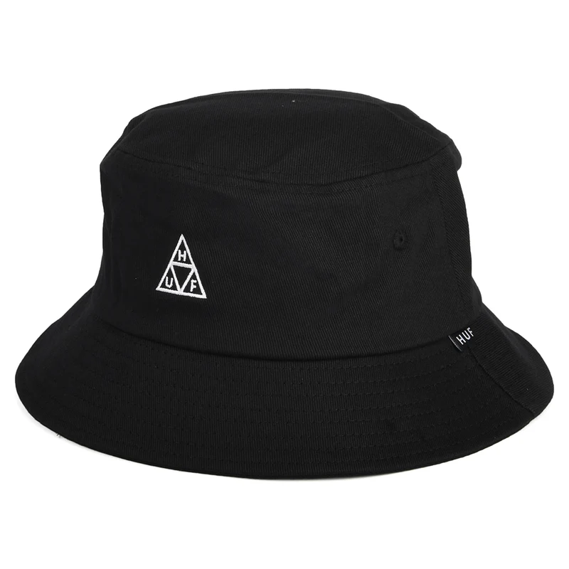 Chapeau Bob Coton Essentials Triple Triangle noir HUF