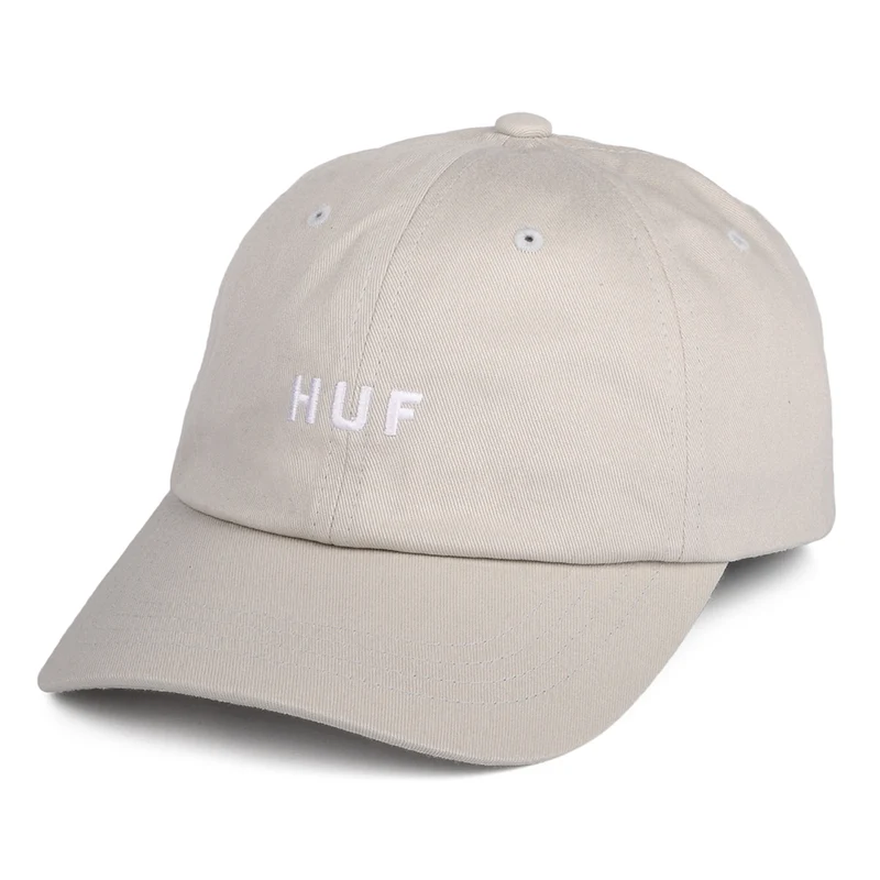 Casquette à Visière Incurvée en Coton Original Logo crème HUF