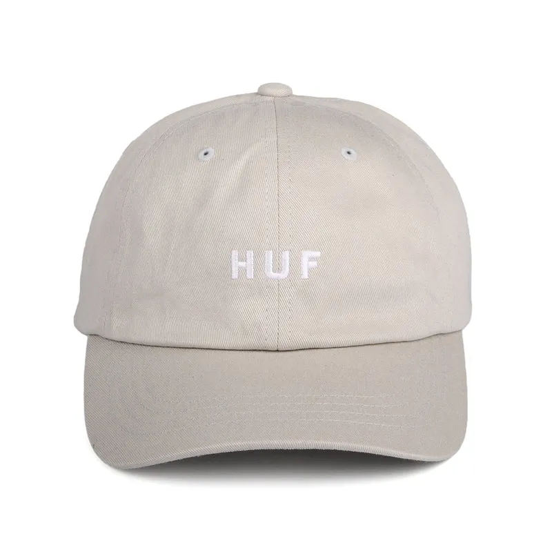 Casquette à Visière Incurvée en Coton Original Logo crème HUF