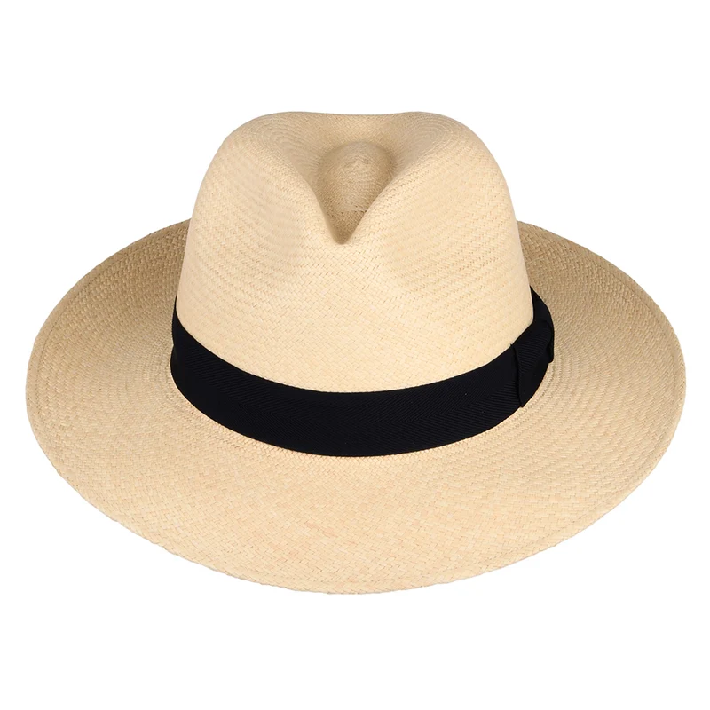 Chapeau Fedora Panama à Bord Baissé naturel-bleu marine FAILSWORTH
