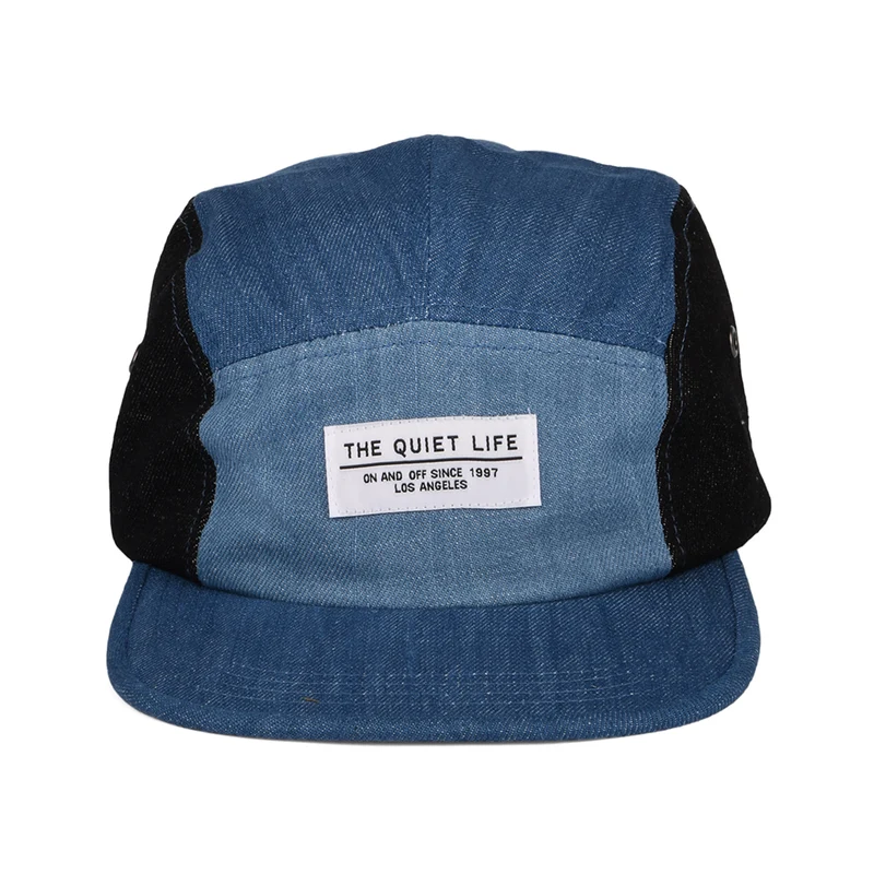 Casquette 5 Panel en Jean Patchwork denim-noir THE QUIET LIFE