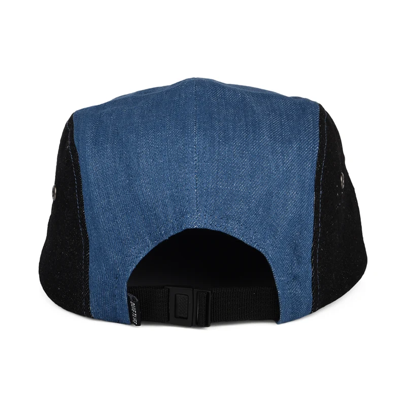 Casquette 5 Panel en Jean Patchwork denim-noir THE QUIET LIFE