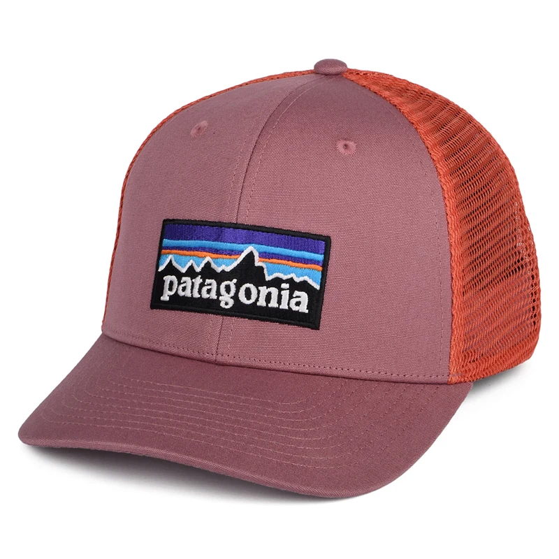 Casquette Trucker en Coton Bio P-6 Logo mauve-corail PATAGONIA