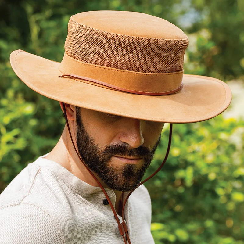 Chapeau Bob Boonie Ventilé Rowan beige sable DORFMAN PACIFIC