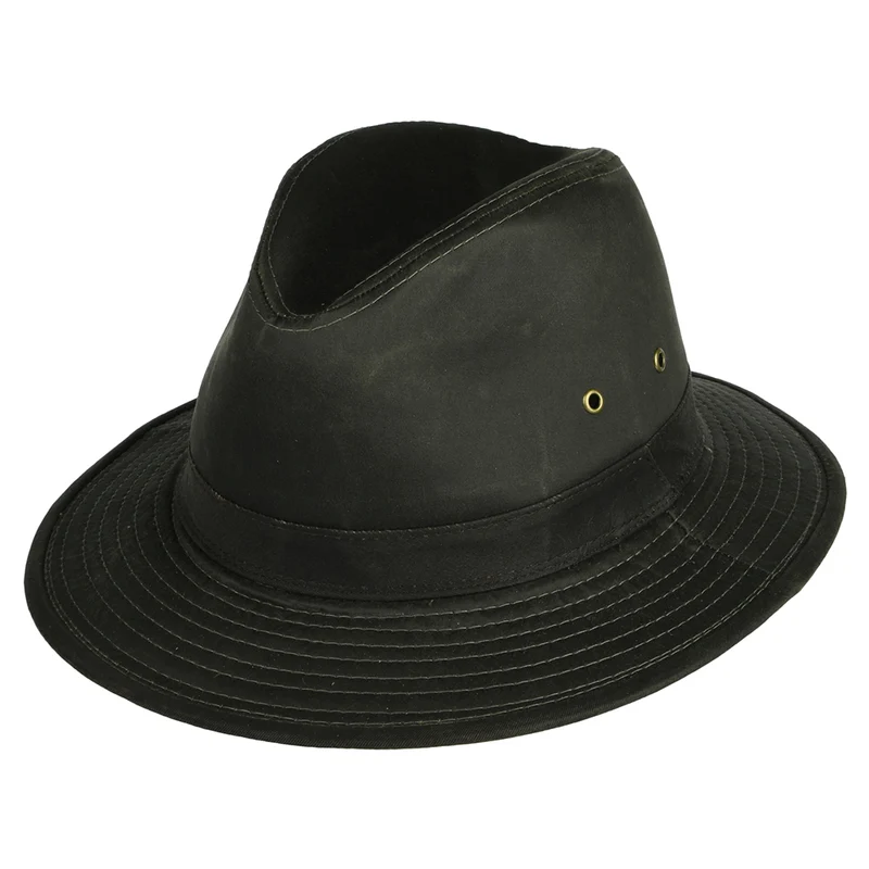 Chapeau Safari en Coton à Effet Usé loden DORFMAN PACIFIC