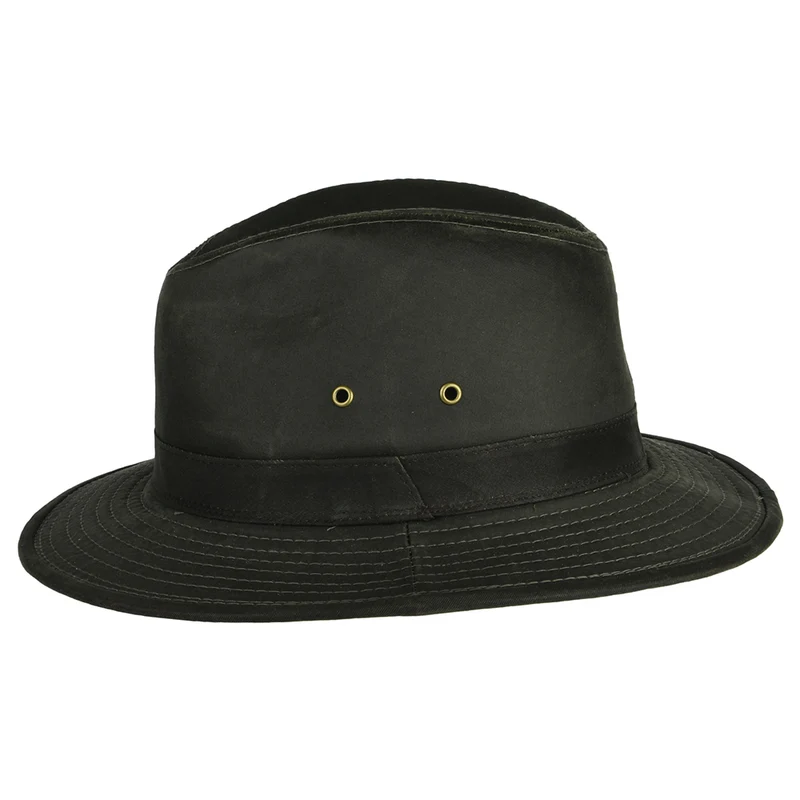 Chapeau Safari en Coton à Effet Usé loden DORFMAN PACIFIC