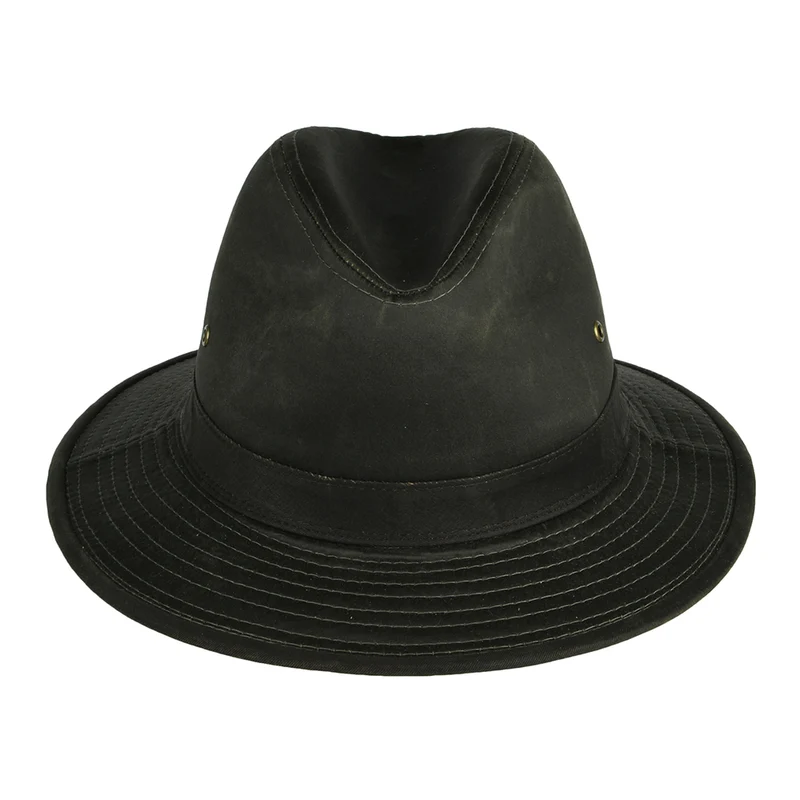 Chapeau Safari en Coton à Effet Usé loden DORFMAN PACIFIC