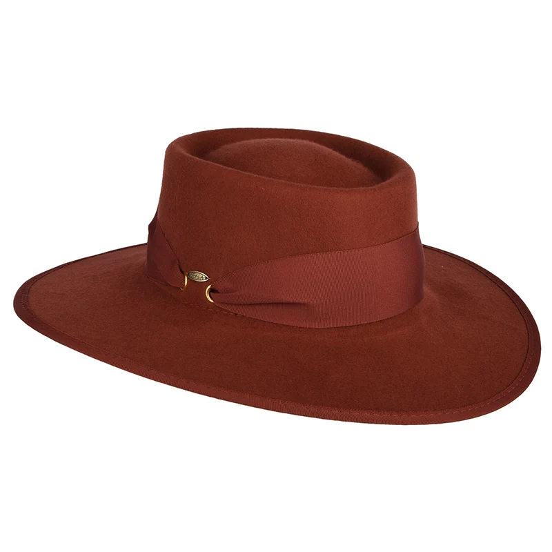 Chapeau Gaucho en Laine Feutrée rouille SCALA