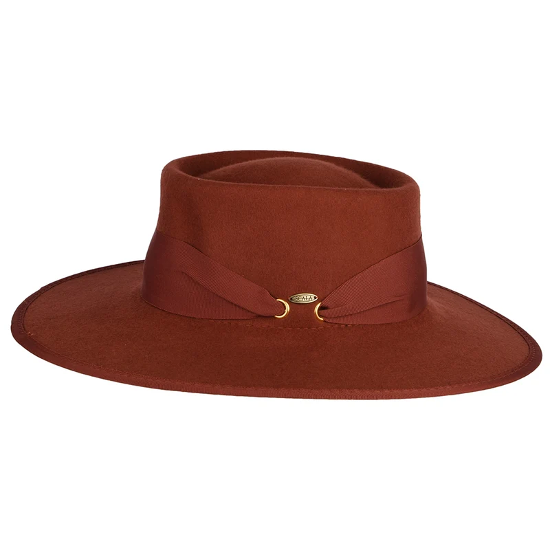 Chapeau Gaucho en Laine Feutrée rouille SCALA