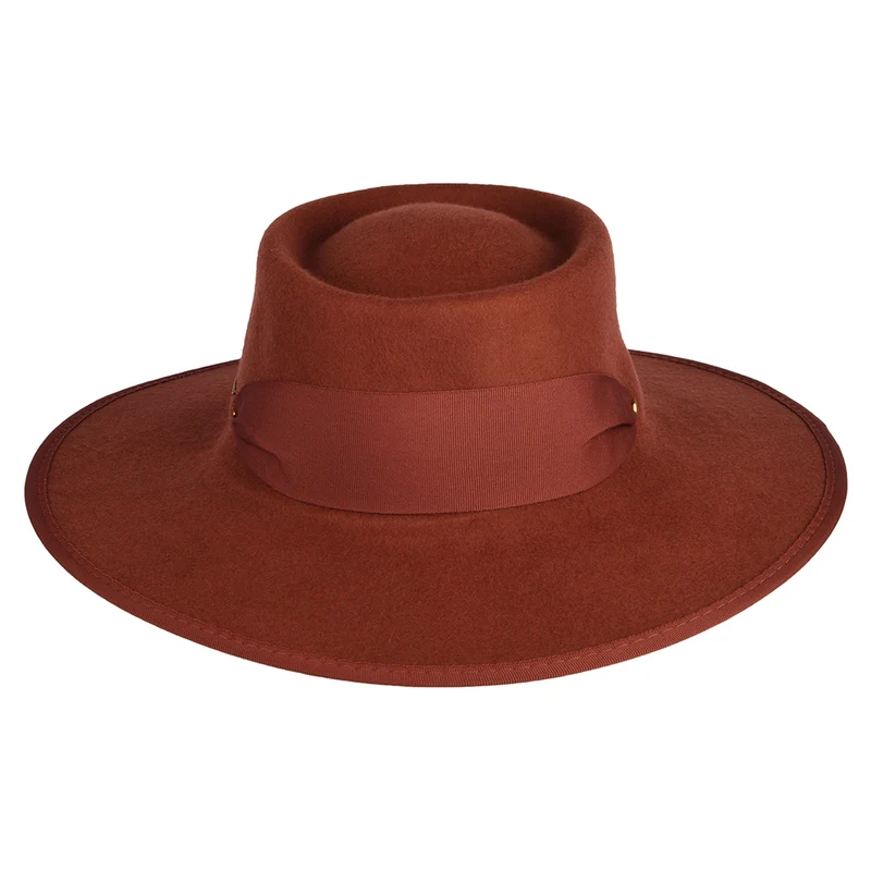 Chapeau Gaucho en Laine Feutrée rouille SCALA