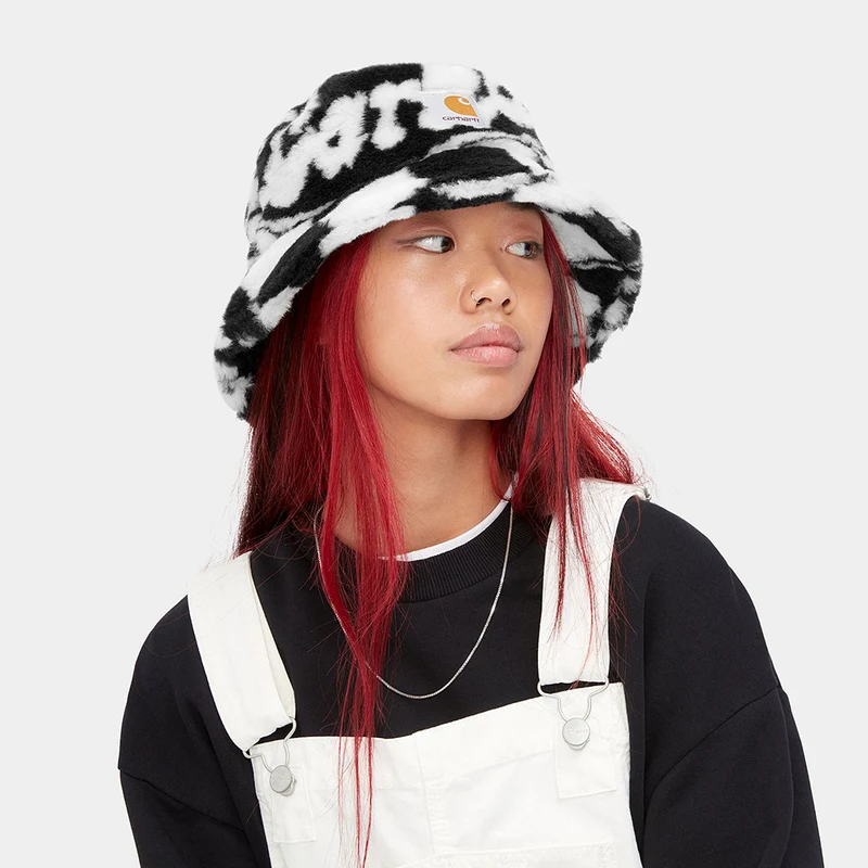 Chapeau Bob en Fausse Fourrure Joyride Jacquard noir-blanc CARHARTT WIP