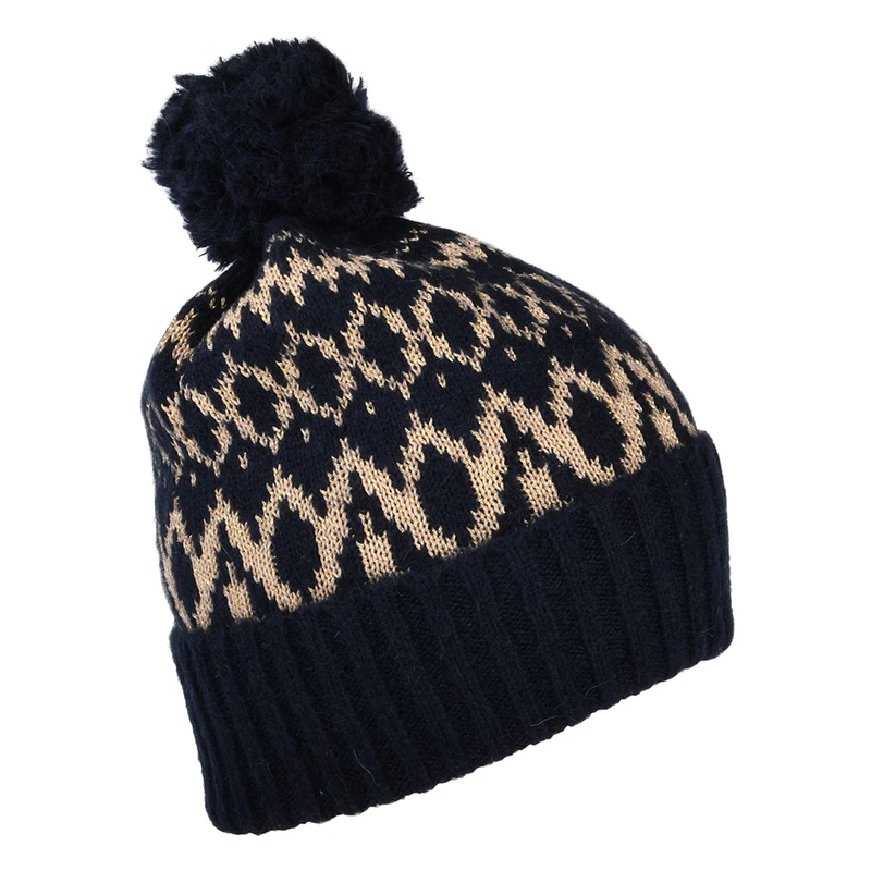 Bonnet à Pompon Shetland bleu marine JOULES